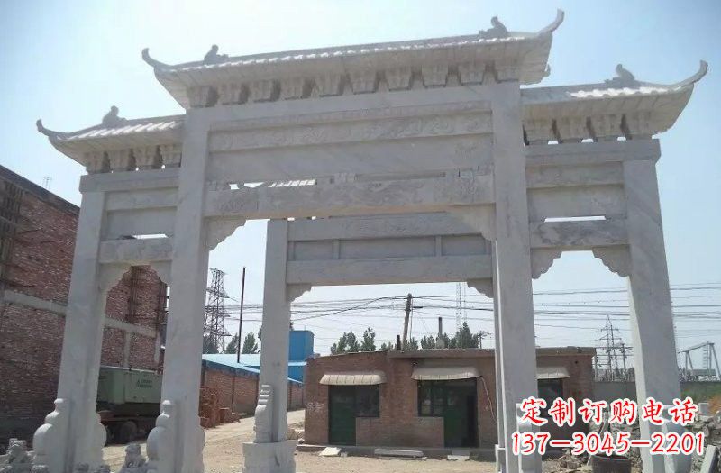 沧州牌坊石雕 – 三门牌坊石雕,极具风格的艺术品