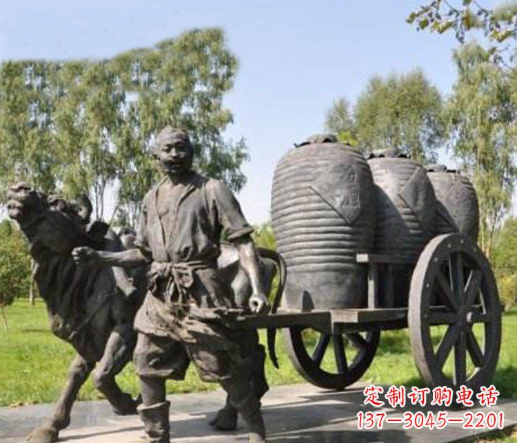 沧州唯美牛车铜雕