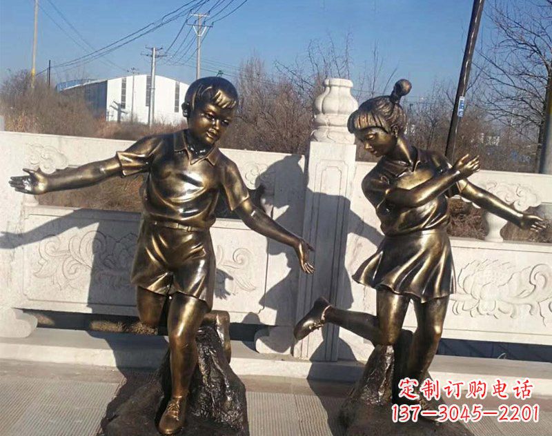沧州新颖花篮儿童铜雕