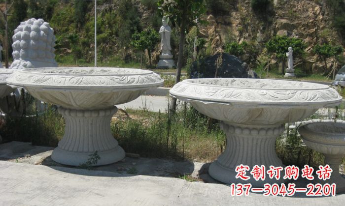 沧州公园景观大理石花盆雕塑