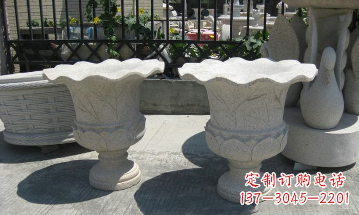 沧州大理石花盆雕塑