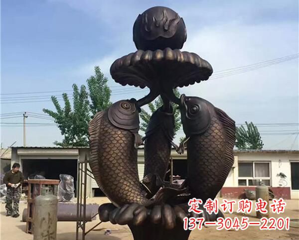 沧州中领雕塑出品传统意象·鲤鱼铜雕