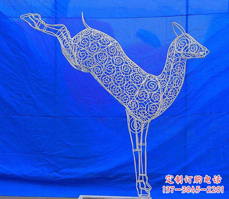 沧州中领雕塑梅花鹿不锈钢镂空雕塑