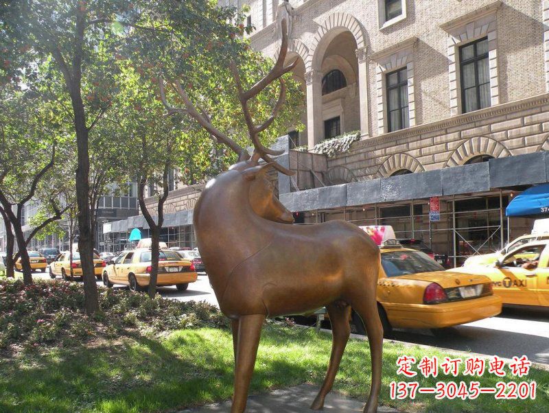 沧州公园梅花鹿景观铜雕