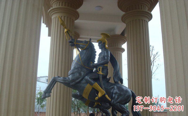 沧州公园骑马的罗马士兵人物铜雕