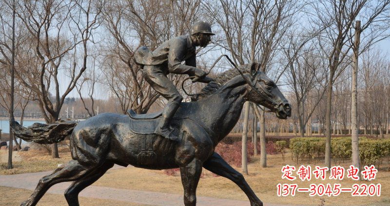 沧州骑马小品铜雕一件完美的艺术精品