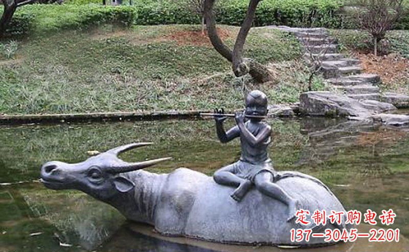 沧州草原上的牧童铜雕