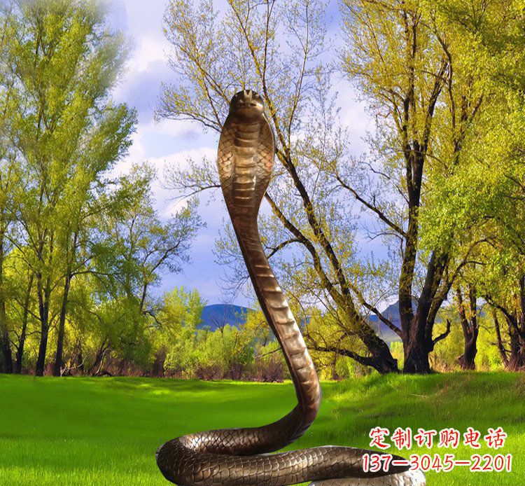 沧州铜质眼镜蛇动物雕塑