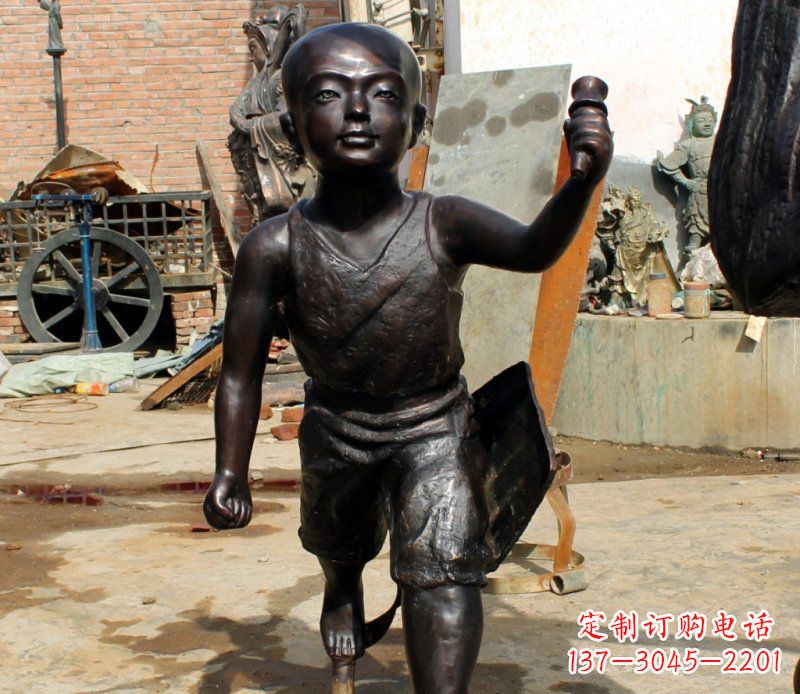 沧州打造完美的小孩铜雕,让童趣活跃