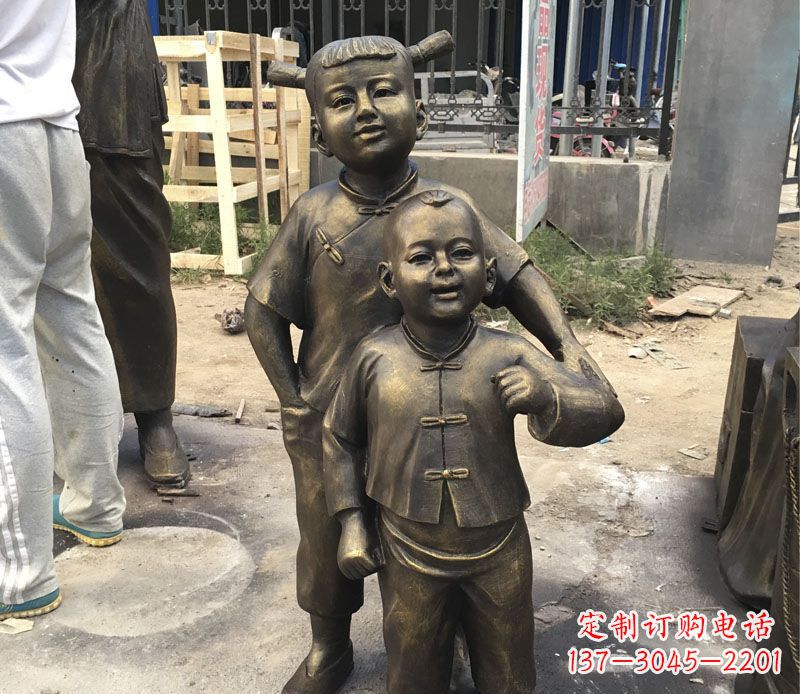 沧州中领雕塑纯手工古典儿童铜雕