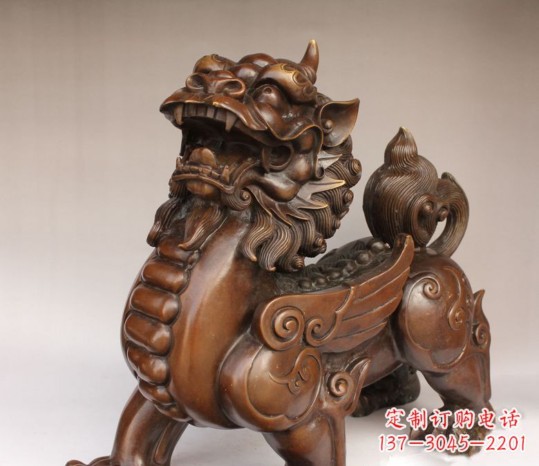 沧州古代神兽貔貅铜雕 