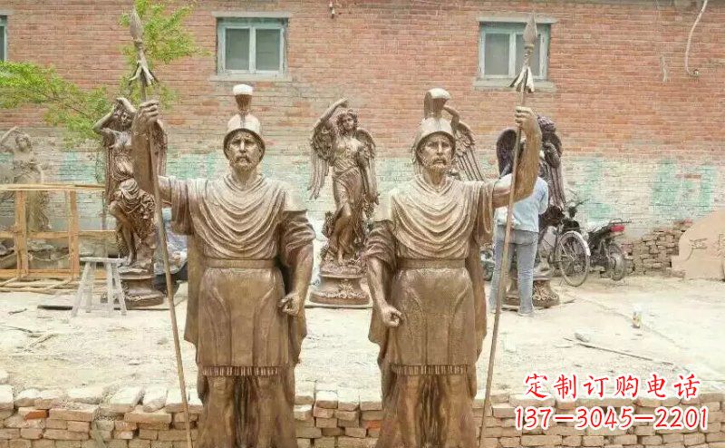 沧州古罗马风情，精致雕刻的“战士雕塑”