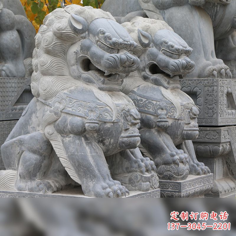沧州中领雕塑:仿故宫青石狮子雕塑