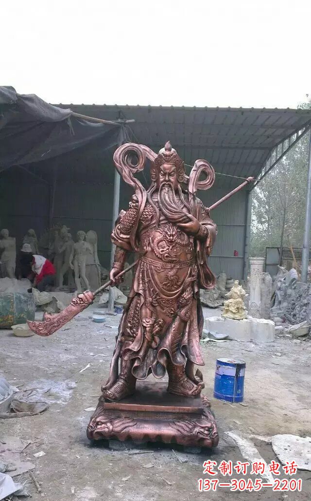 沧州精美关公红铜雕塑