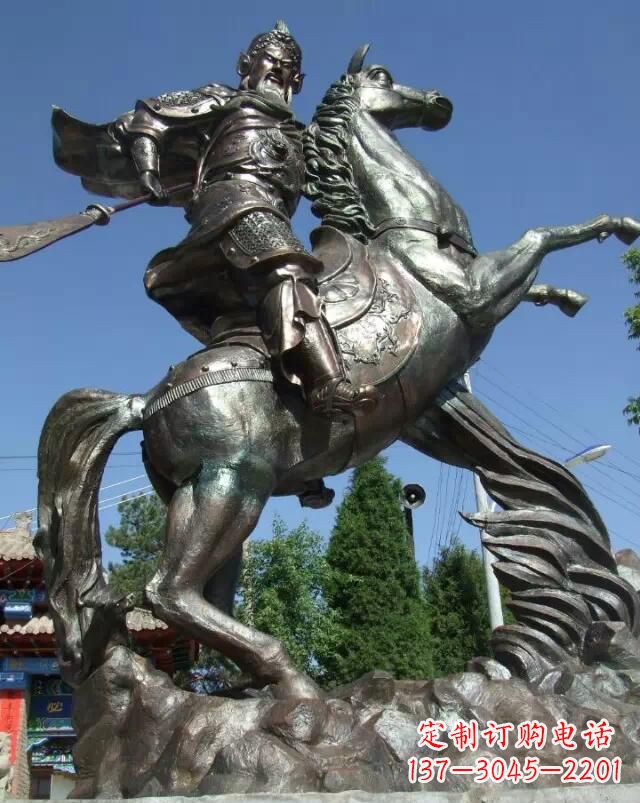 沧州精美绝伦的关公骑马雕塑