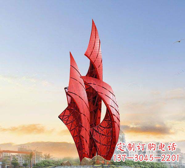 沧州广场不锈钢抽象船帆雕塑