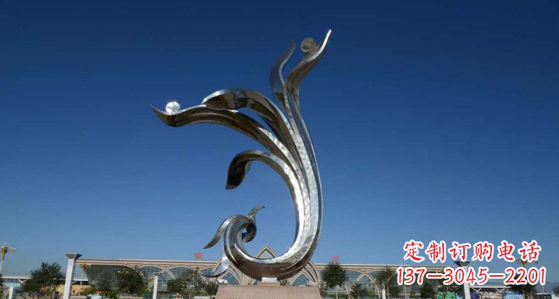 沧州优雅迷人的不锈钢抽象凤凰雕塑