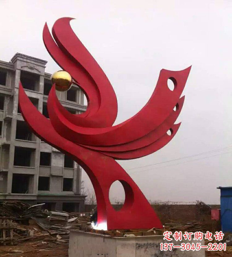 沧州全新抽象凤凰不锈钢雕塑