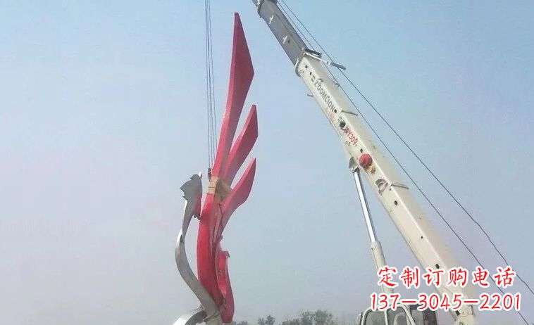 沧州独特而精致的不锈钢抽象凤凰雕塑