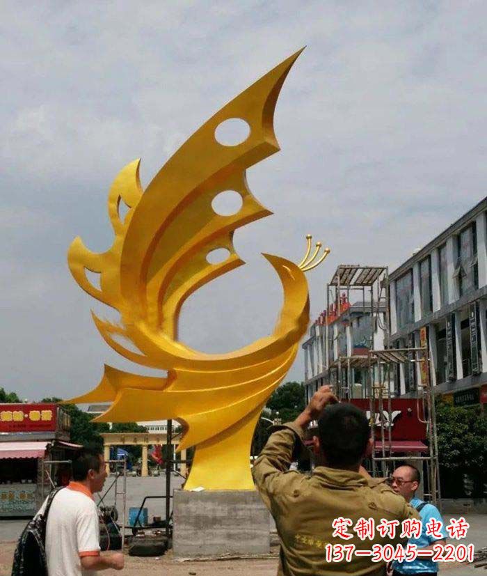 沧州精致大气的不锈钢抽象凤凰雕塑