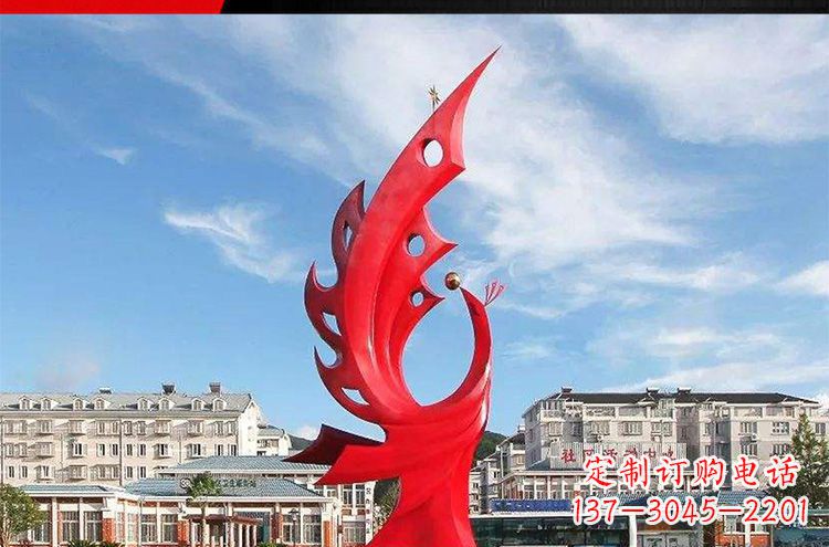 沧州广场不锈钢凤凰摆件雕塑1