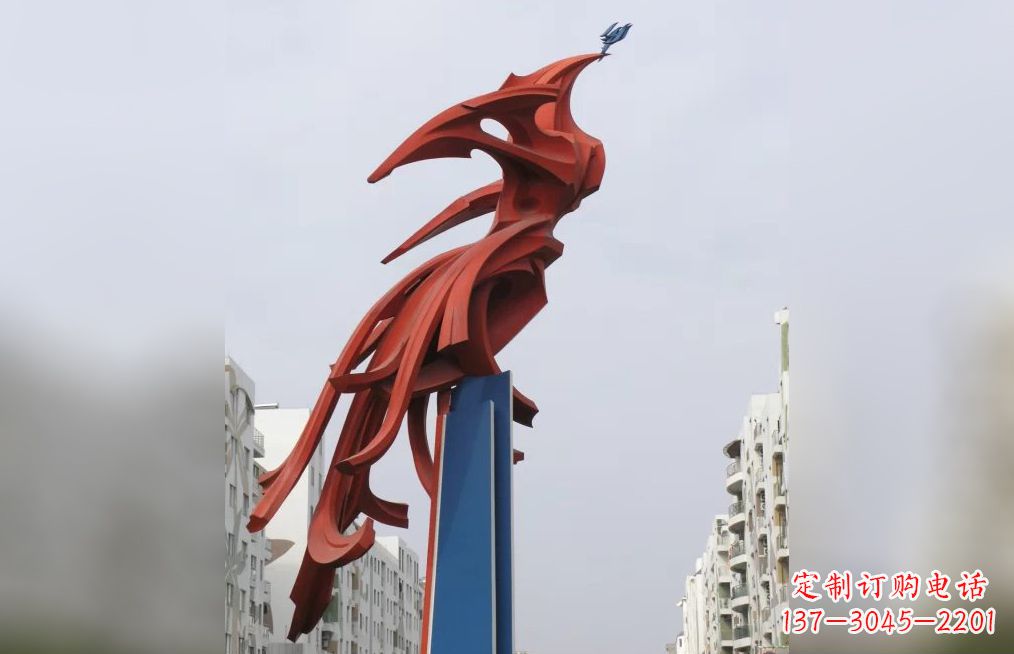 沧州广场不锈钢凤凰抽象雕塑