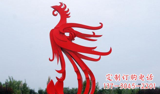 沧州广场不锈钢凤凰雕塑 (3)