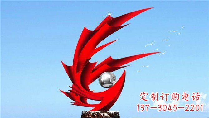 沧州广场不锈钢凤凰大型抽象雕塑