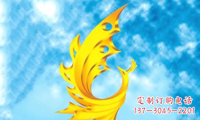 沧州广场不锈钢凤凰雕塑 (4)
