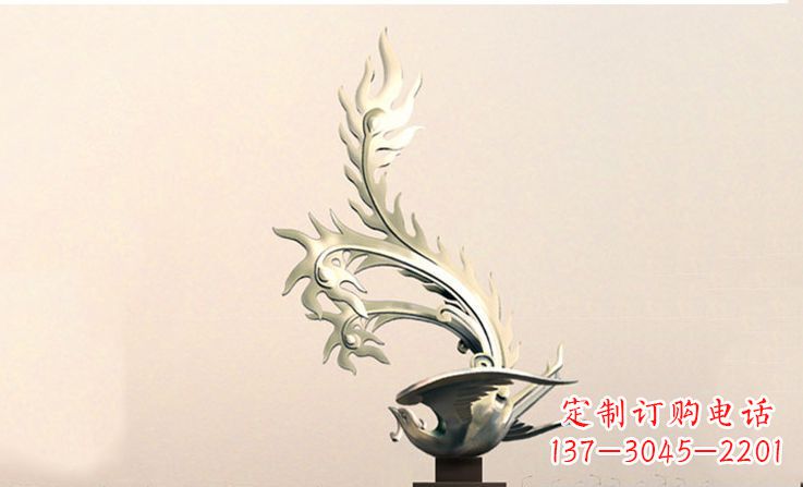 沧州广场不锈钢凤凰雕塑 (5)