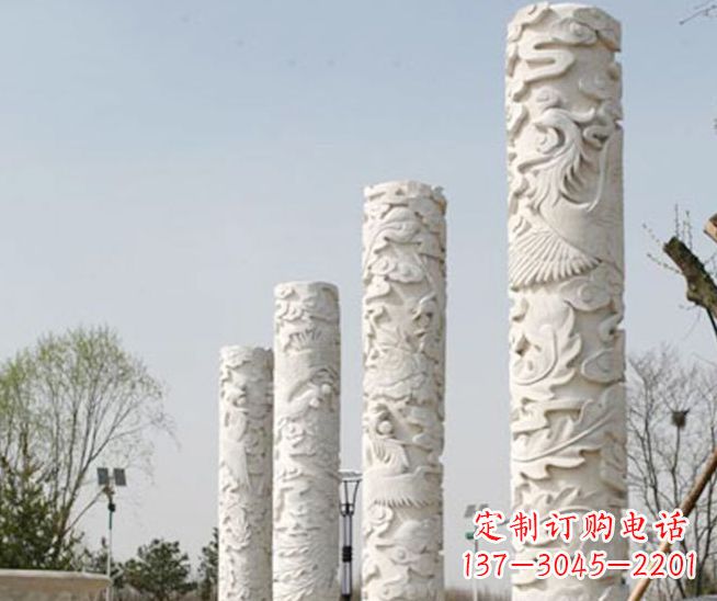 沧州尊贵优雅,凤凰浮雕龙柱景观石雕