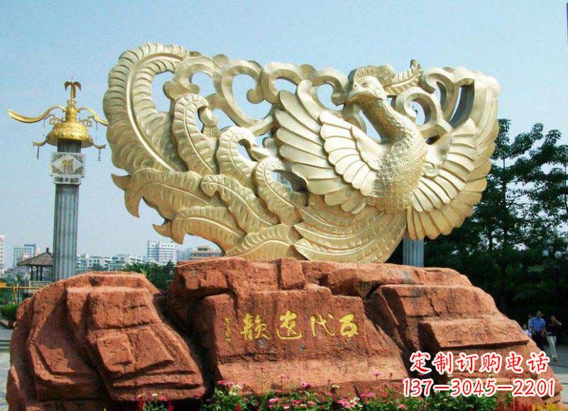 沧州广场凤凰景观铜雕