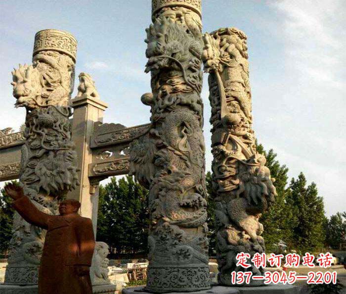 沧州中领雕塑推出的震撼龙柱大理石雕,是一种典…