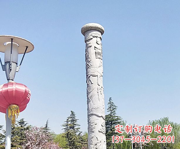 沧州中领雕塑的大理石龙柱石雕