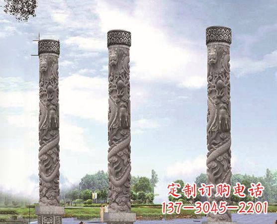 沧州精美雕塑盘龙柱,美化您的室外空间