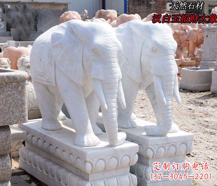 沧州汉白玉大象雕塑由中领雕塑定制,是一款华丽…