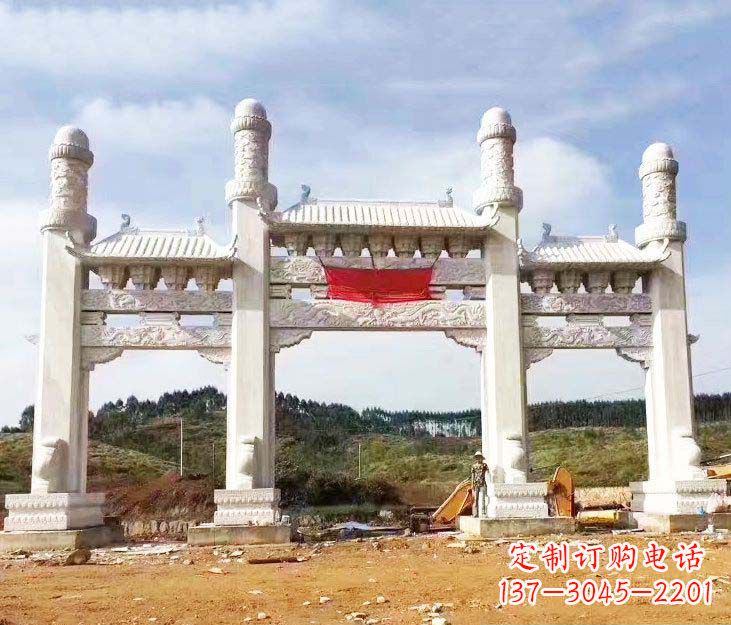 沧州精美白玉牌坊石雕,品质缔造传世绝品