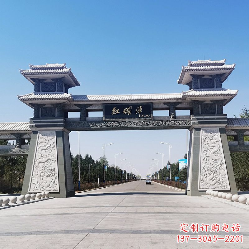 沧州红碱淖景区石雕汉阙大门