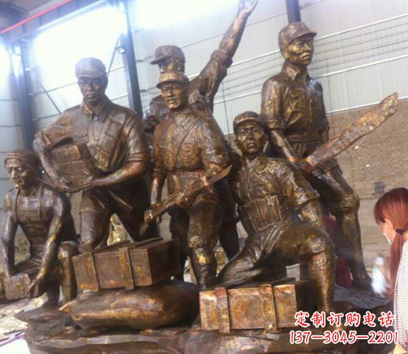 沧州红军打仗铜雕