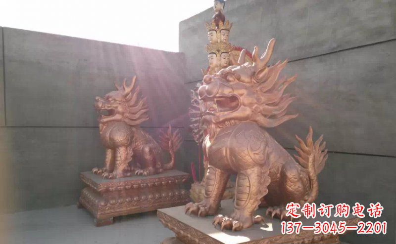 沧州红铜麒麟-财富吉祥之神