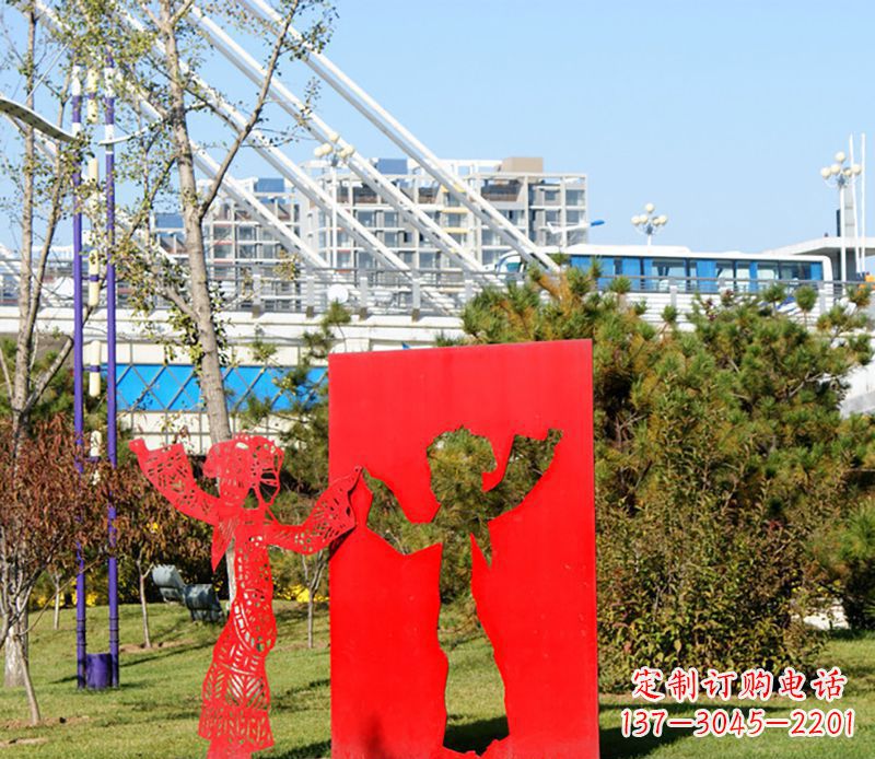 沧州户外不锈钢皮影戏雕塑