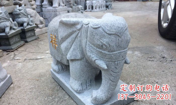 沧州中领雕塑-大象门口石雕