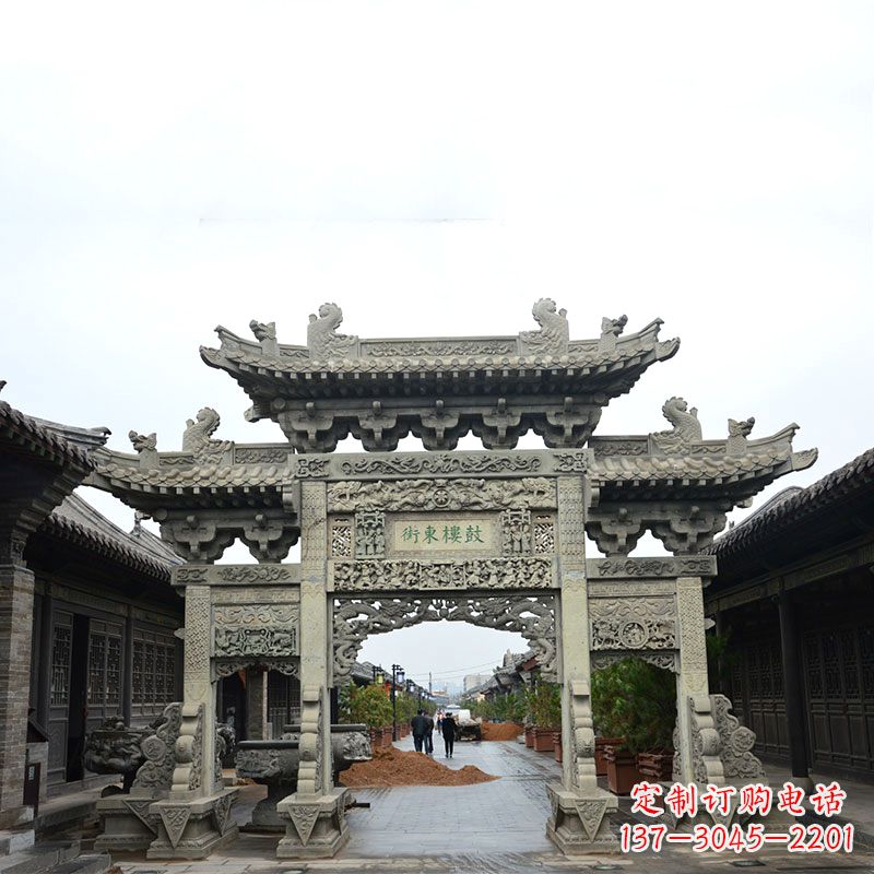 沧州街道三门石雕牌楼