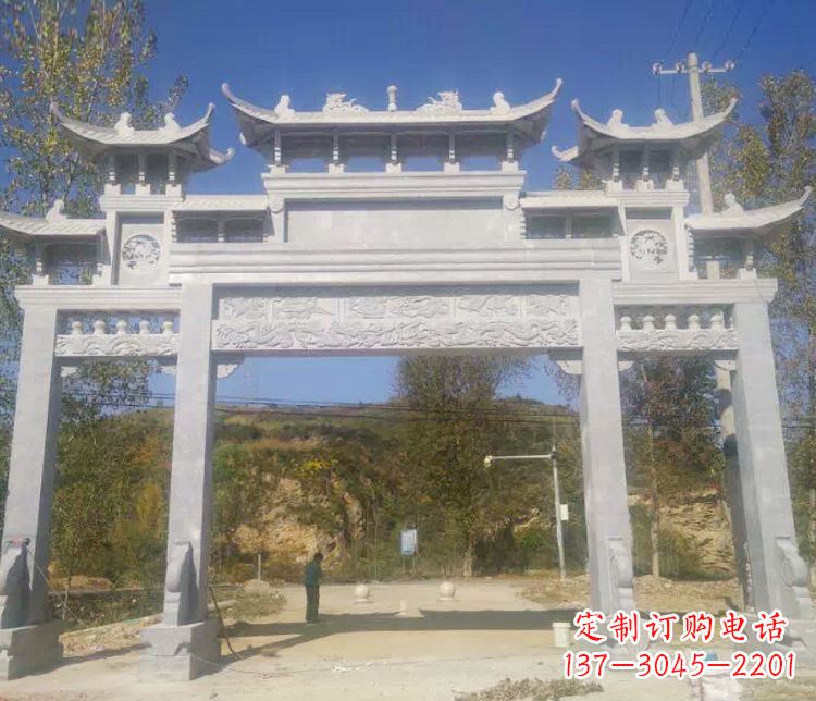沧州中领雕塑：精雕制作仿古石牌坊石雕