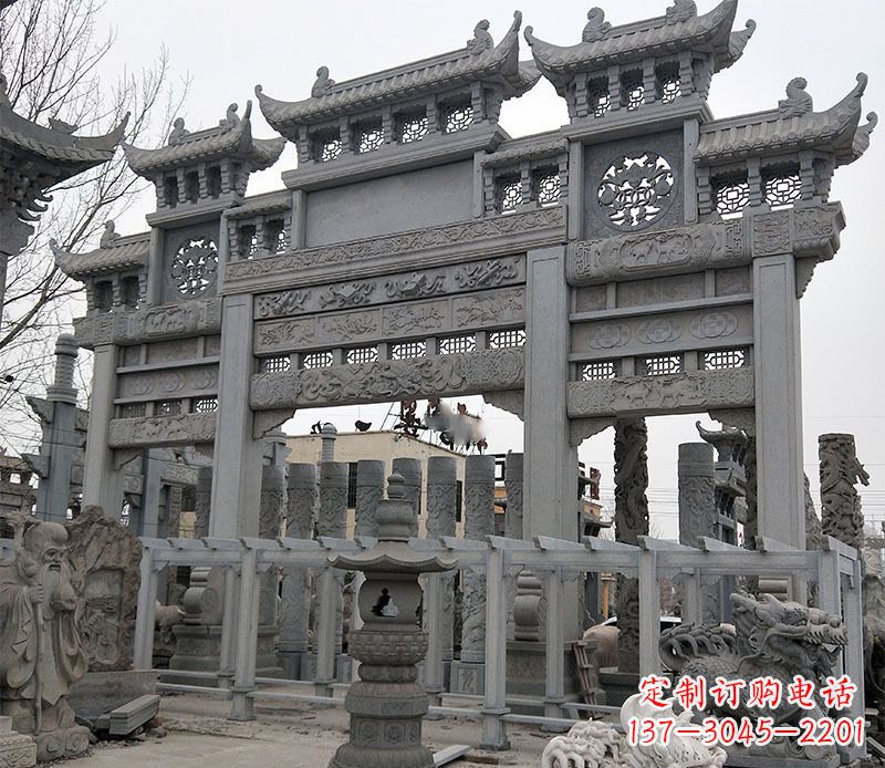沧州京中领雕塑：牌坊石雕定制