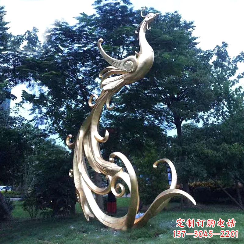 沧州精美镜面不锈钢凤凰雕塑
