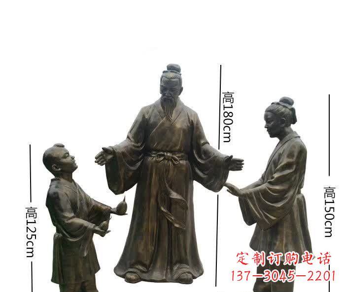 沧州经典传承,孔融让梨人物铜雕