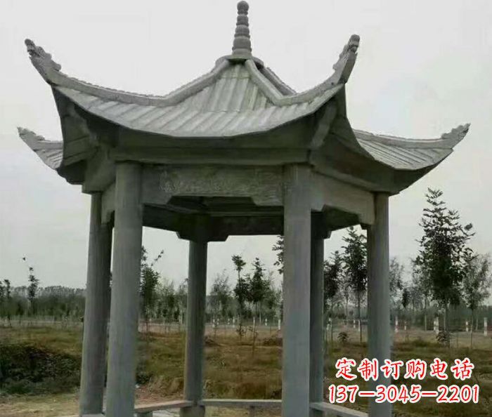 沧州精美六角石凉亭雕塑