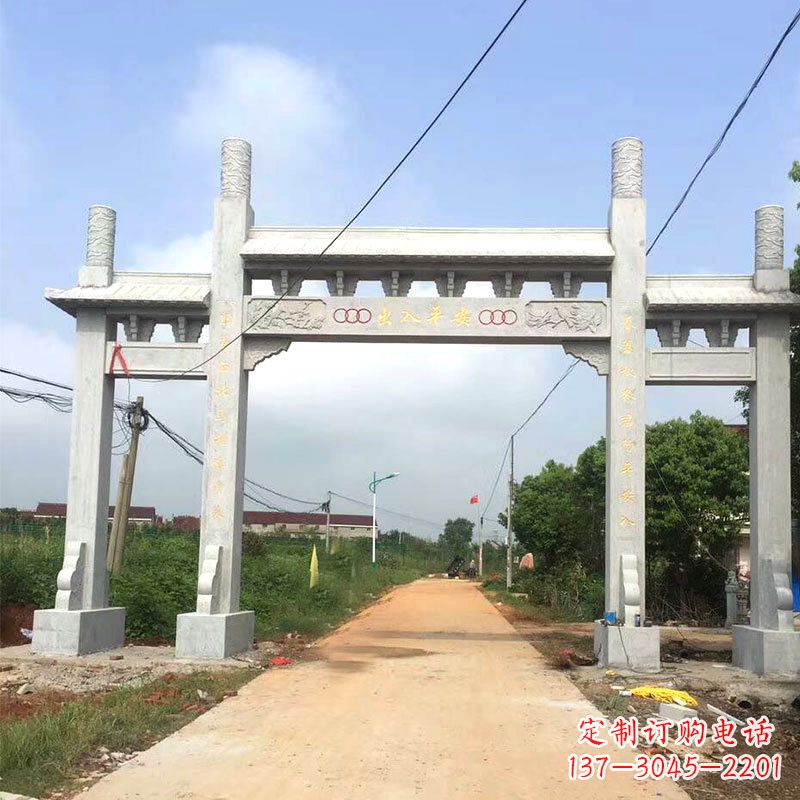 沧州路口三间四柱无楼石牌坊雕塑制作
