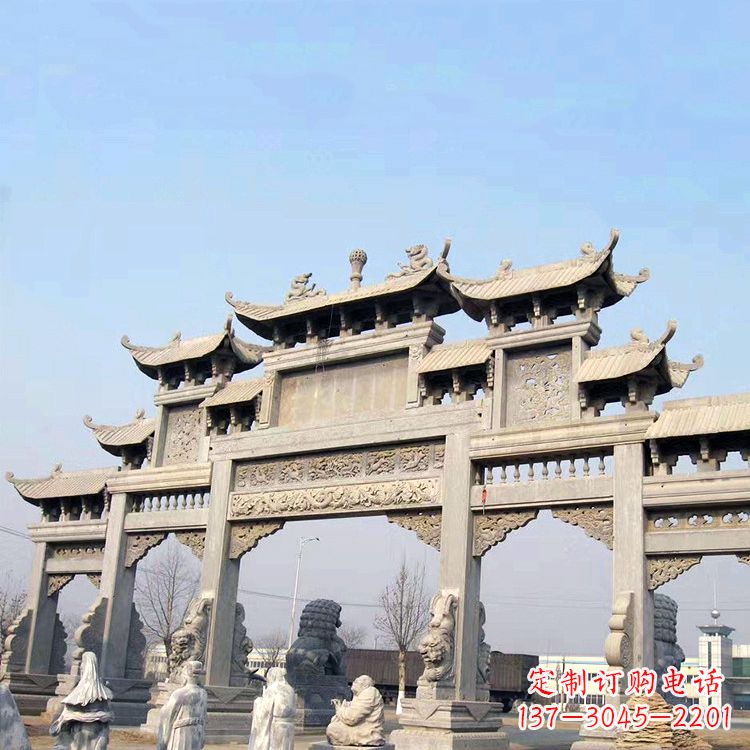 沧州精美牌坊石雕造型精致大气